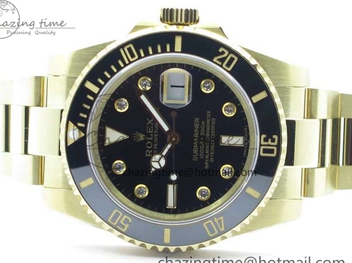 AAA Replica Watches Bracelet SA3135 3010 Black Diam Black Maker 1:1 Dial Bp 116618 Edition V on Ceramic 316L Submariner YG Supportive LN Best 0105